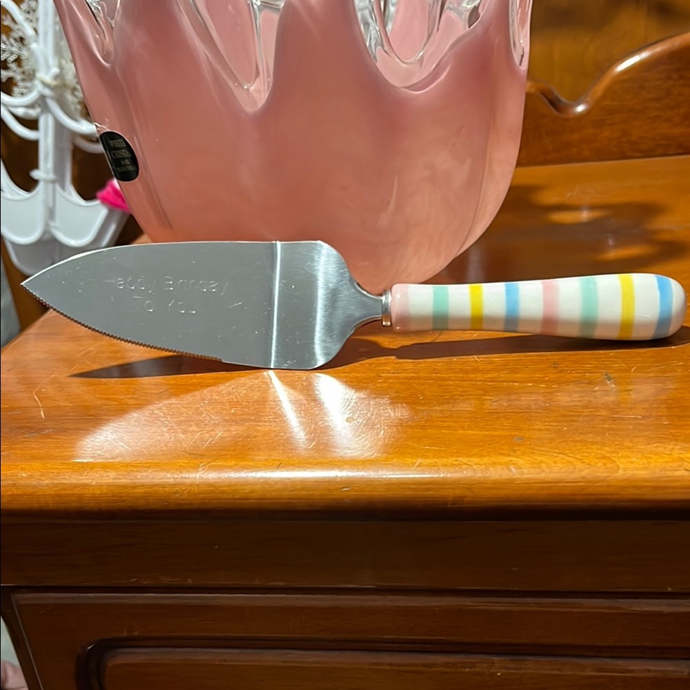 Colorful Striped Cake Server